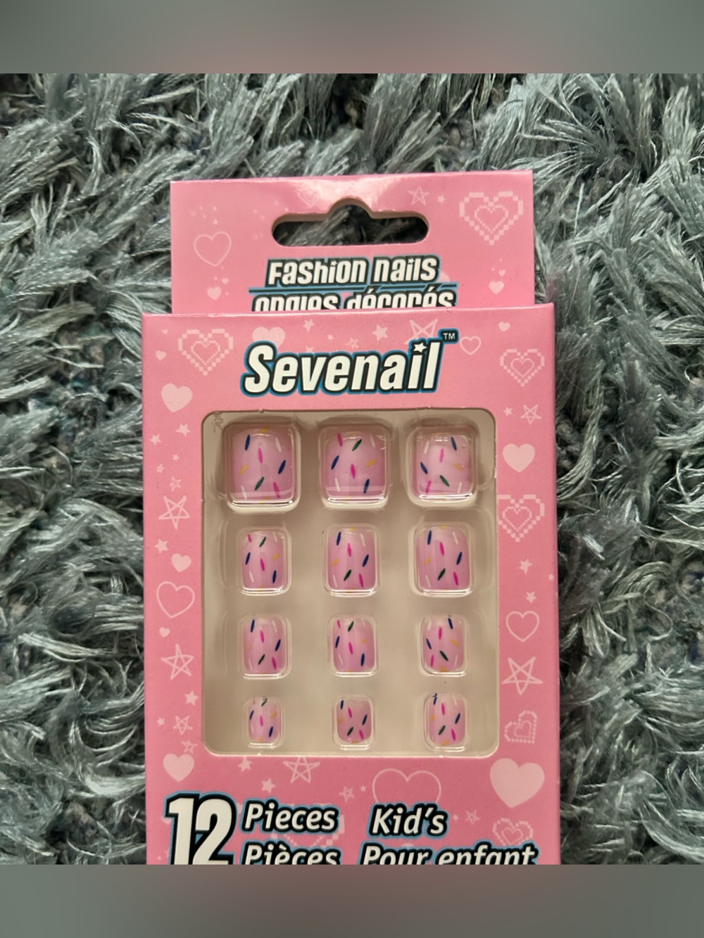 Seven7 Pink Sprinkle Kids Press-On Nails